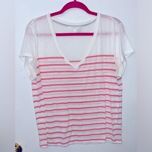 ••4/$20 CLOTHING SALE•• Victoria's Secret Stripe V-Neck Short Sleeve Large